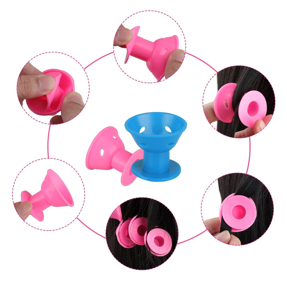 20 Pcs Magic Radiant Hair therapy rollers, Smilco Silicone Hair Curlers Set
