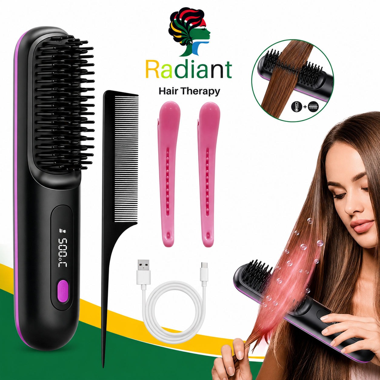 Radiant-hair-therapy Wireless hair straightener