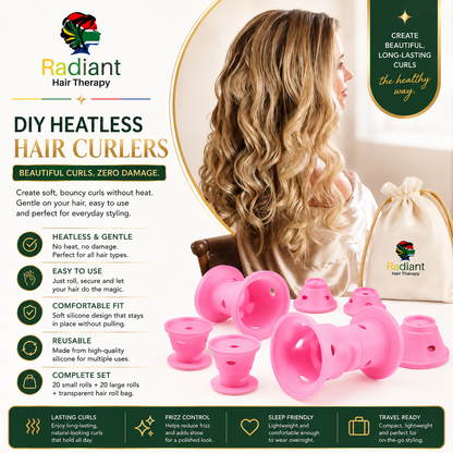 20 Pcs Magic Radiant Hair therapy rollers, Smilco Silicone Hair Curlers Set